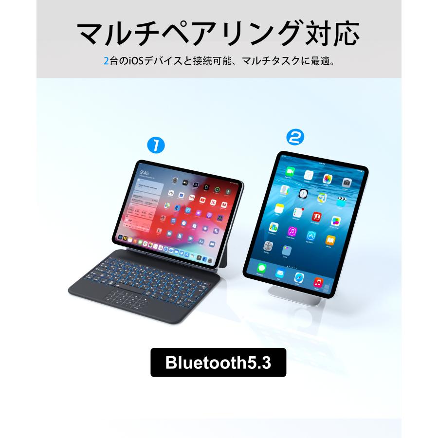EWIN iPad マジックキーボード ケース 日本語配列 マグネット吸着式