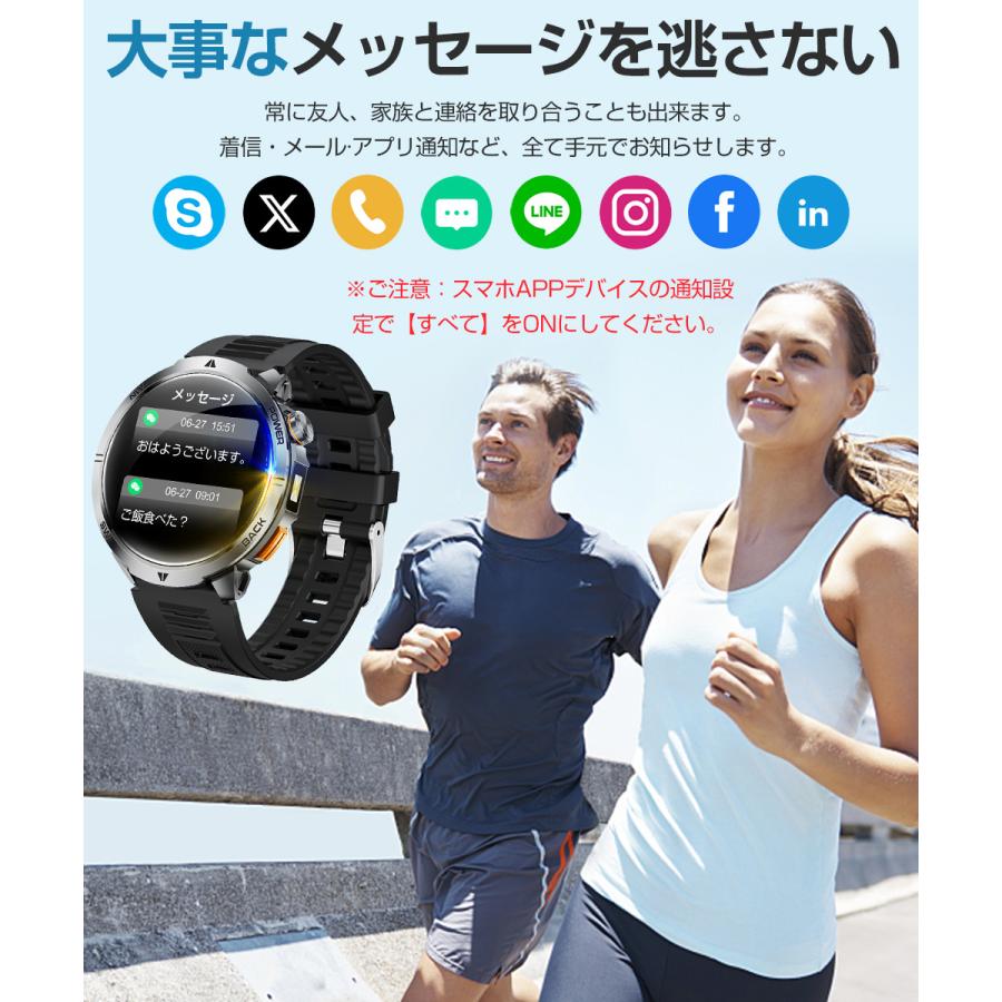 スマートウォッチ メンズ Bluetooth通話 1.7インチ超大画面 1000mAh大容量バッテリー血中酸素 心拍 歩数 カロリー 健康管理 着信通知 IP67防水 腕時計 QS58 |  | 12