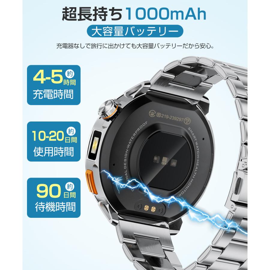 スマートウォッチ メンズ Bluetooth通話 1.7インチ超大画面 1000mAh大容量バッテリー血中酸素 心拍 歩数 カロリー 健康管理 着信通知 IP67防水 腕時計 QS58 |  | 09