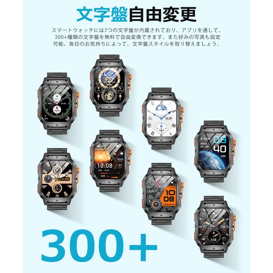 スマートウォッチ メンズ Bluetooth通話 2.01インチ 1200mAh大容量バッテリー 血中酸素 心拍 歩数 カロリー 健康管理 着信通知 IP68防水 腕時計 QS38 |  | 12