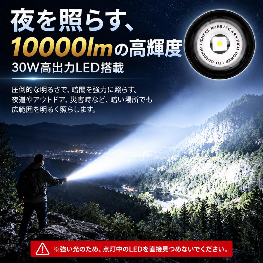 懐中電灯 LED 強力 ライト ハンディライト 高輝度 COBライト 10000ルーメン 5000mAh大容量 IPX7防水 マグネット付き 防災 ストラップ付き 充電 電池両対応 |  | 04