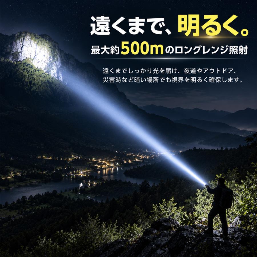 懐中電灯 LED 強力 ライト ハンディライト 高輝度 COBライト 10000ルーメン 5000mAh大容量 IPX7防水 マグネット付き 防災 ストラップ付き 充電 電池両対応 |  | 05