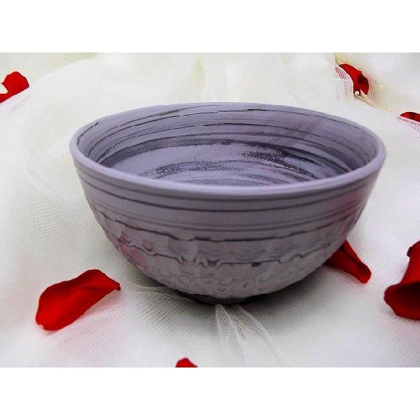 茶わん　常滑焼　憲児作 グレーライン　鎌倉堀練り込み　和陶器 | 