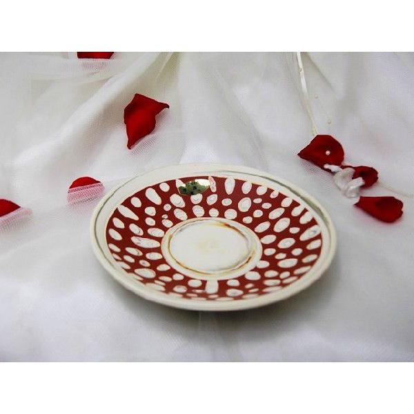 常滑焼　憲児作 赤水玉カット　練り込み 皿　和陶器 | 