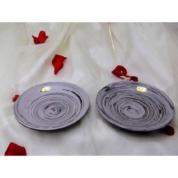 常滑焼　憲児作 グレーライン　練り込み 皿　和陶器 | 