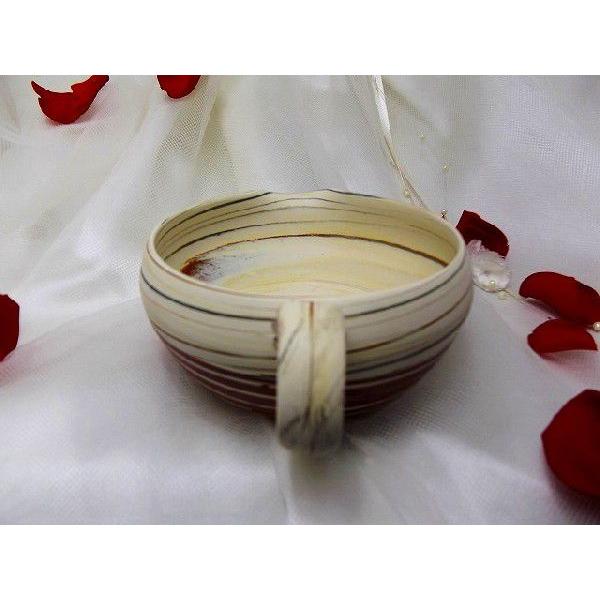 湯冷まし　常滑焼　憲児作　赤ボーダー練り込み　スープカップ |  | 02