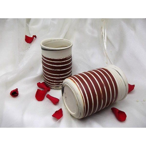 常滑焼憲児作 赤ボーダー練り込み夫婦湯呑,和陶器 |  | 01