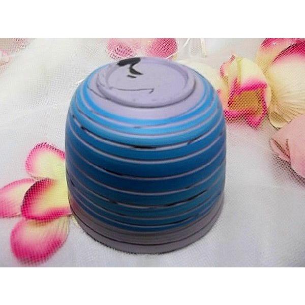 常滑焼憲児作 グレーライン・水色ボーダー練り込み湯呑,和陶器 |  | 01