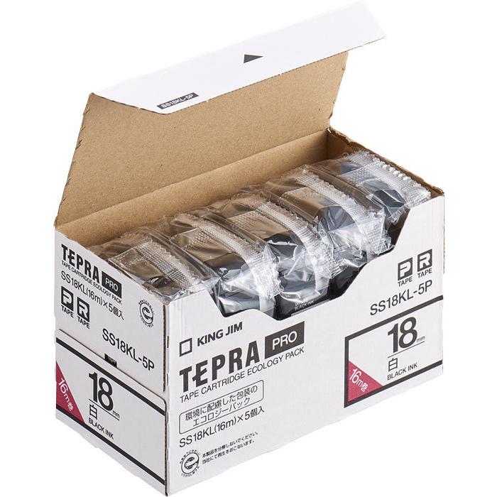 テプラ・プロ テープカートリッジ プロテープエコパック ロングタイプ SS18KL-5P キングジム 4971660767540