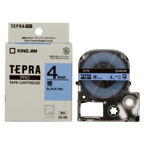 テプラ・プロ テープカートリッジ カラーラベルパステル 青 4mm SC4B キングジム 4971660760152（10セット）