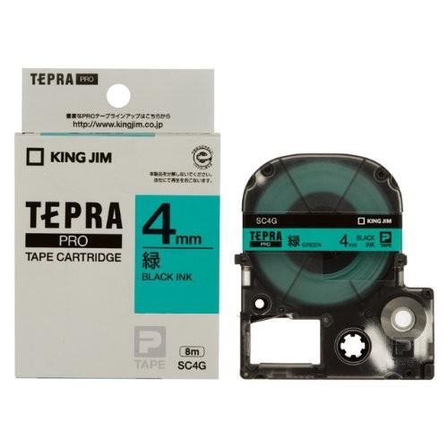 テプラ・プロ テープカートリッジ カラーラベルパステル 緑 4mm SC4G キングジム 4971660760145（10セット）