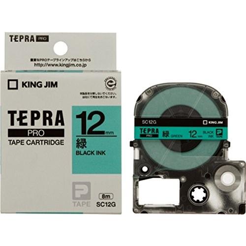 テプラ・プロ テープカートリッジ カラーラベル パステル 緑 12mm SC12G キングジム 4971660765300（10セット）