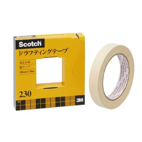 3M スコッチ ドラフティングテープ 18mm×30m カッター付 紙箱入り 230-3-18（70セット）