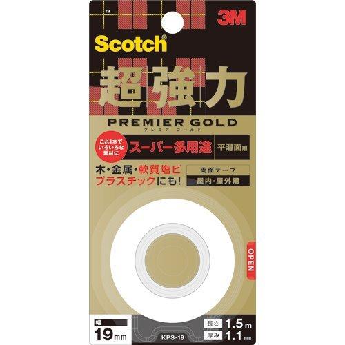 3mスコッチ超強力両面テーププレミアゴールドスーパー多途 1巻kps 19 100