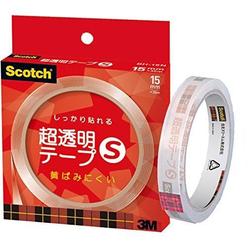 3M スコッチ 超透明テープS 15mm×35m 芯76mm BH-15N（80セット）