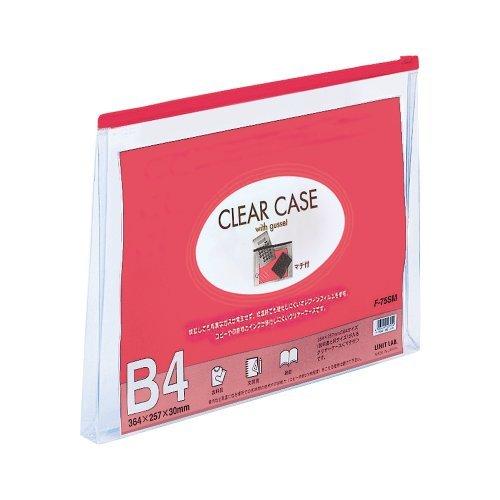 F-75SMアカ　F-75SMアカ クリヤーケース（マチ付） Ｂ４・Ｓ型 赤 リヒトラブ 4903419138998（30セット）
