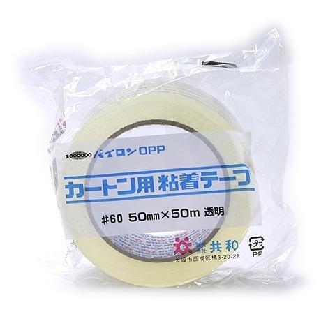HS-D0500EA　パイロン カートンテープ 60 透明 50×50m 共和 4971620417522（40セット）