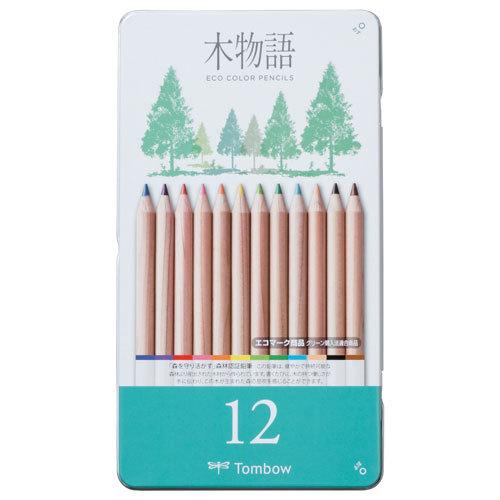 トンボ鉛筆 缶入色鉛筆S木物語12色 CB-RS12C トンボ鉛筆 4901991021950（20セット）