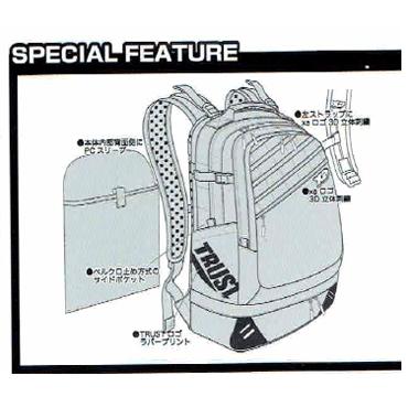 ザナックス 2ルームバックパック トラストシリーズ BLACK LINE