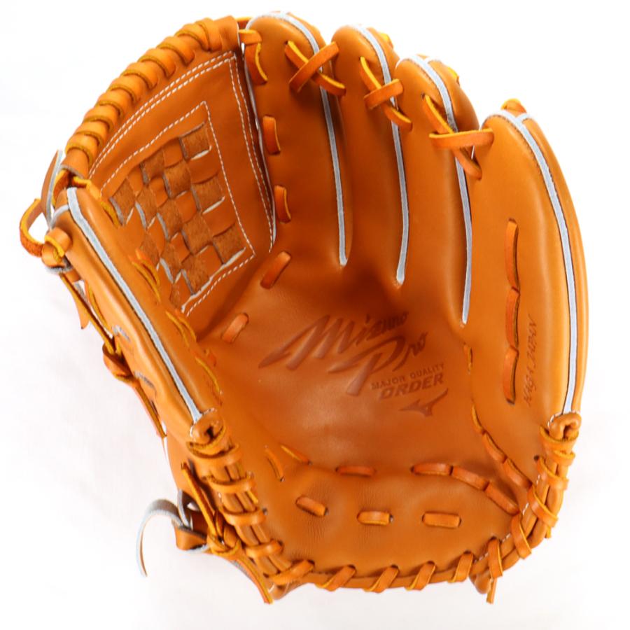 Mizuno 野球用レザーグローブ オレンジ MIZUNO（ミズノ） 野球館オリジナル 硬式グローブ ミズノプロ 投手用