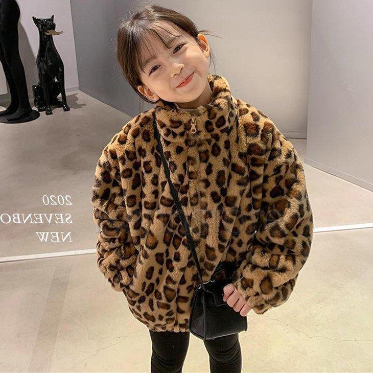 ヒョウ柄ファージャケット ヒョウ柄ファージャケット