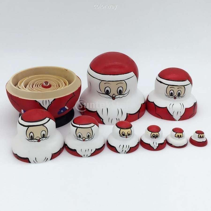 サンタセット サンタマトリョーシカ クリスマス マトリョーシカ ロシアマトリョーシカ 木製 10個入り 新品｜tai-store｜05