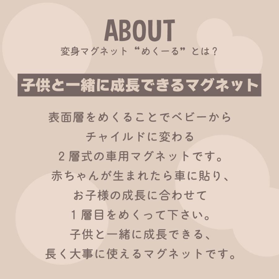 ベビーインカー (くま) 【 変身マグネット めくーる 】2層構造 ベビー キッズ 赤ちゃん チャイルドインカー 車 おしゃれ｜taibi｜02