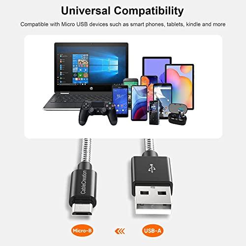 Micro USBケーブル, CableCreation USB 2.0 to Micro USB 高速充電 Micro B 編組ケーブル ブラック＆ホワイト/ 0.15m｜taidaihonpo｜09