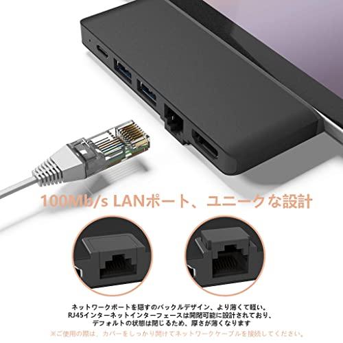 Surface Pro 7専用 USB 3.0 ハブ Bawanfa ６ポート付き LANネット接続ポート 4K@30Hz HDMIポート+SDカードリーダー+USB 3.0/USB 2.｜taidaihonpo｜05