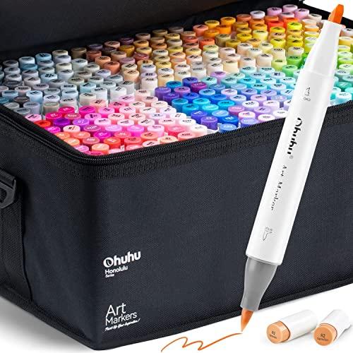 Ohuhu マーカーペン 筆タイプ 320色 プロ愛用 イラスト イラスト 