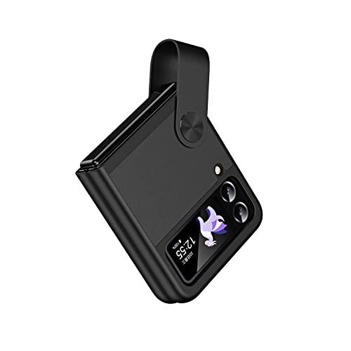 Galaxy Z Flip3携帯360度の完全な保護 ケース 手帳型 ブラケット機能 ペブルドレザー ゴムバンド キャップ180度折り｜taidaihonpo｜02