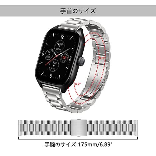 AiMaoo  バンド Amazfit GTR 4 対応 交換バンド 金属ベルト ビジネス風 ステンレス おしゃれ 調整工具付き Amazfit GTR 4 用 ベルト  シルバー｜taidaihonpo｜05