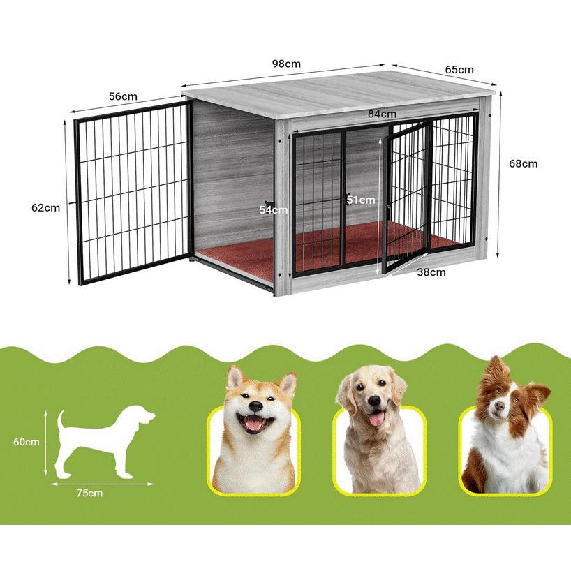 Alebert 犬 ケージ ペットケージ 木製 ペットサークル 大中型犬