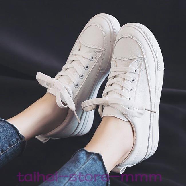 スニーカーレディースレザースニーカーホワイトスニーカーフラットシューズカジュアルシューズローカットスニーカー白puスニーカー Hei 3132ryrde タイヘイストア 通販 Yahoo ショッピング