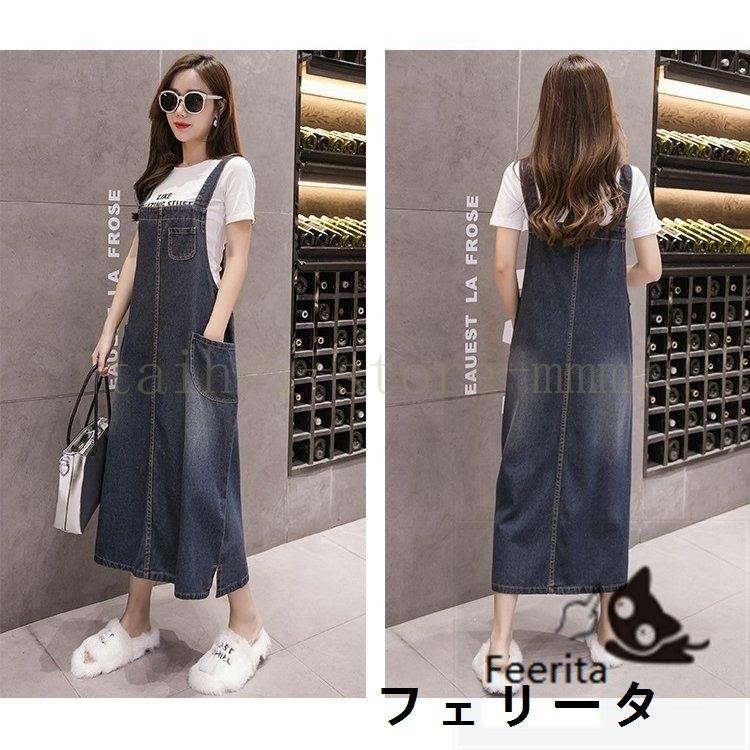 いラインアップ デニムワンピース 秋 サロペットワンピース キャミワンピ マキシ丈 ロングワンピース 長さ調整可 夏 冬 体型カバー 30代 40代 Aynaelda Com