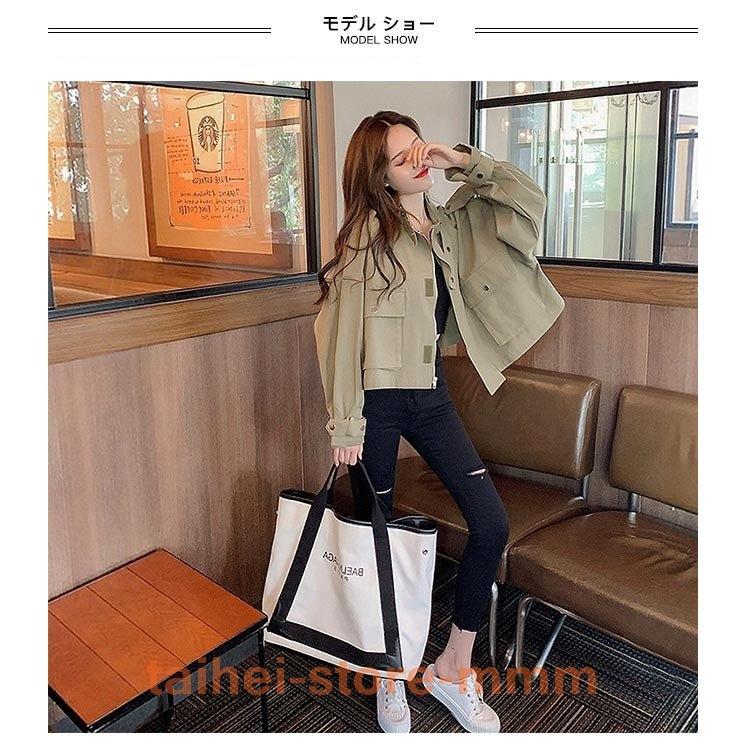 ジャケット春レディーススプリングジャケット体型カバーアウター春ジャケットブルゾンミリタリー秋ジャンパー ついに再販開始