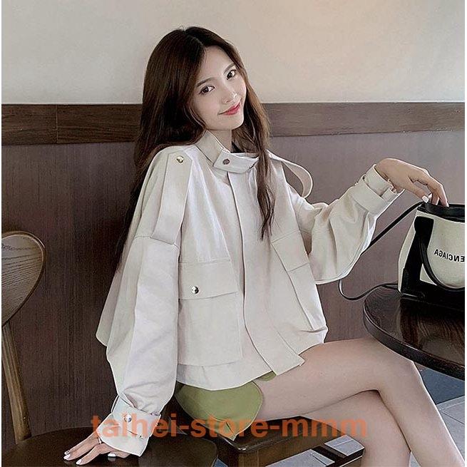 ジャケット春レディーススプリングジャケット体型カバーアウター春ジャケットブルゾンミリタリー秋ジャンパー ついに再販開始