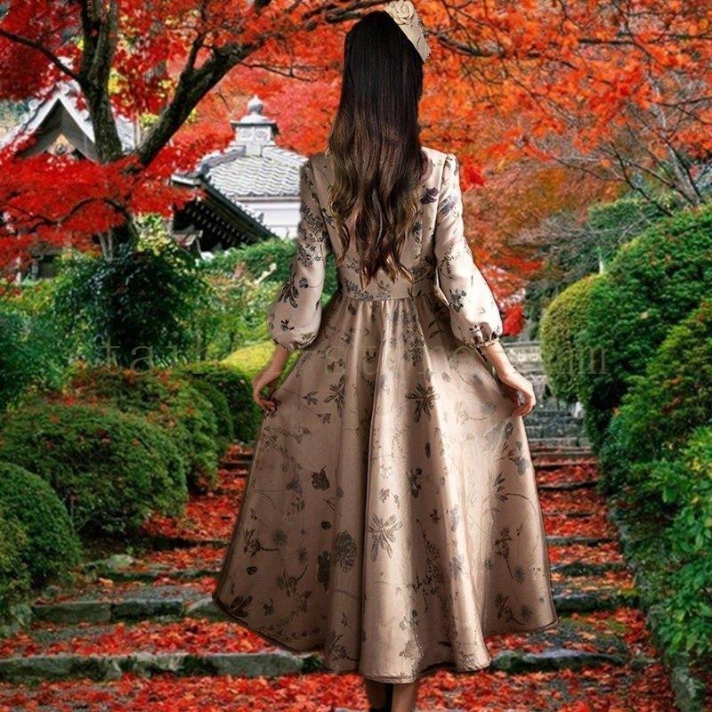 超英国のお嬢様のように着ているクラシック一品 ワンピースマキシワンピースロングワンピースロングドレストレロマキシ長袖チェック Hei 48vmzvi タイヘイストア 通販 Yahoo ショッピング