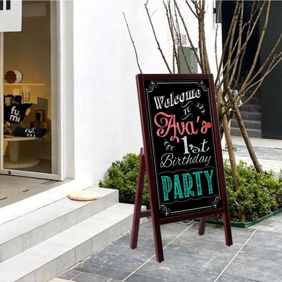 木製 ブラックボード 黒板 看板 H98cm 片面 A型看板ブラックボード