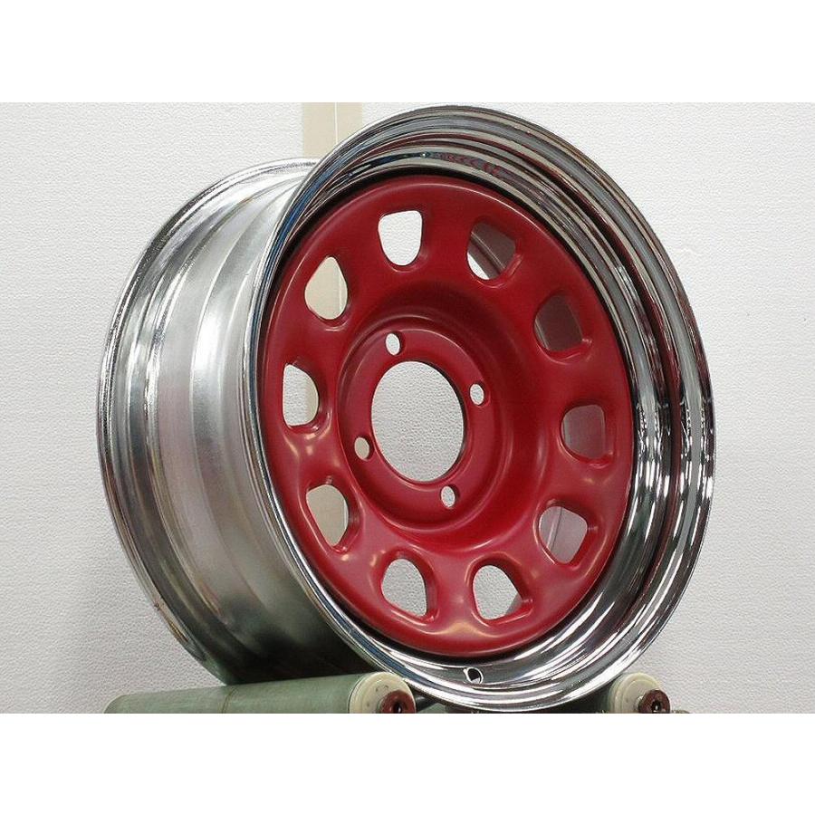 未使用！☆TT Dスチール(メッキ/レッド) 6J/7J-15 PCD114.3 4穴 +20/±0