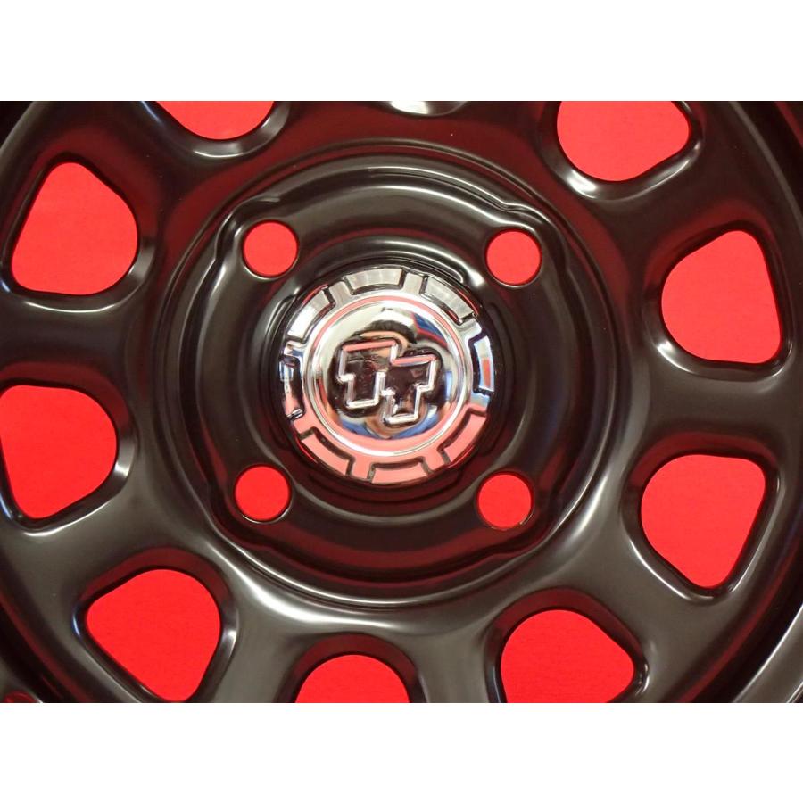 全国送料込☆新品スチール4本セット☆12×4J+42☆軽トラ・軽バンに!! 未使用！☆TT Dスチール(RED＆BLUEライン有) ホイール4本 4J-12 PCD100