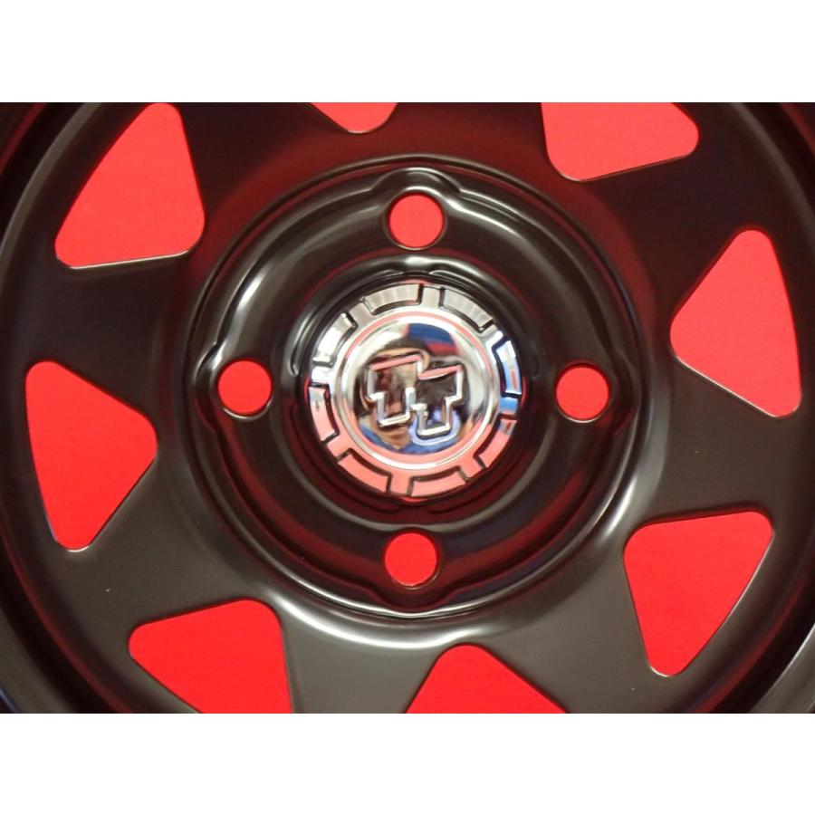 未使用品 4本SET】軽自動車用 ☆TT Aスチール (RED&BLUEライン有) 12