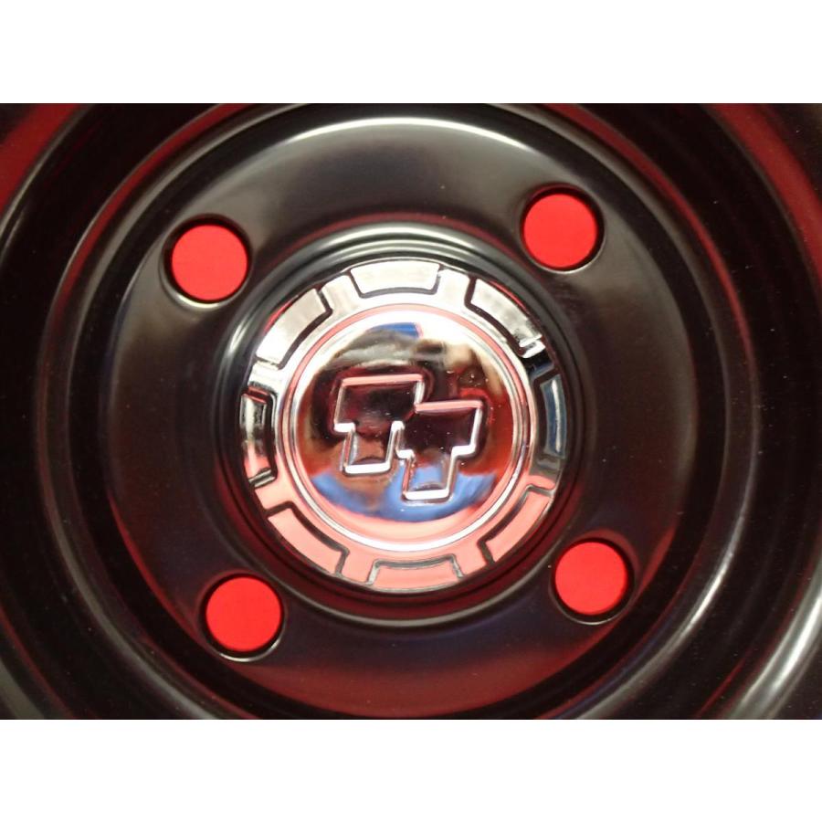 未使用！☆TT Dスチール(RED＆BLUEライン有) ホイール4本 6J-14