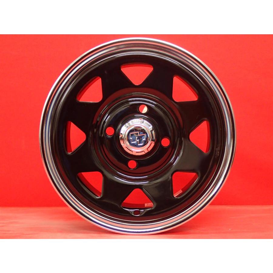 未使用品 4本SET】軽自動車用 ☆TT Aスチール (ライン無) 12inch 4J +