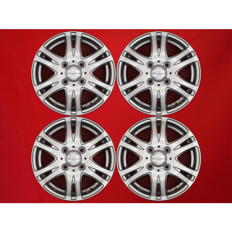 Exceeder 13インチホイール 4本セット中古 Exceeder エクシーダー W6 13インチ ホイール 4本 ☆ 4J-13 +43 PCD100