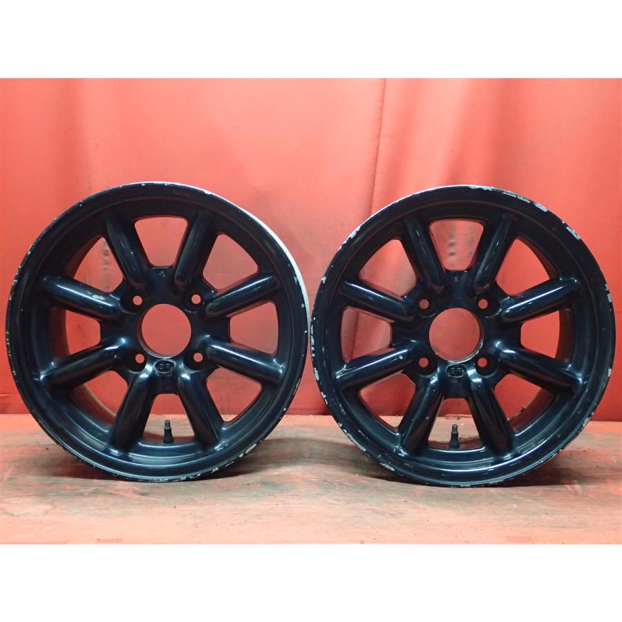 【当時物】ブラックレーシング　6J 14インチ +22　4穴 中古ホイール 2本セット ブラックレーシング - 14x6.5J 4/112 ja14