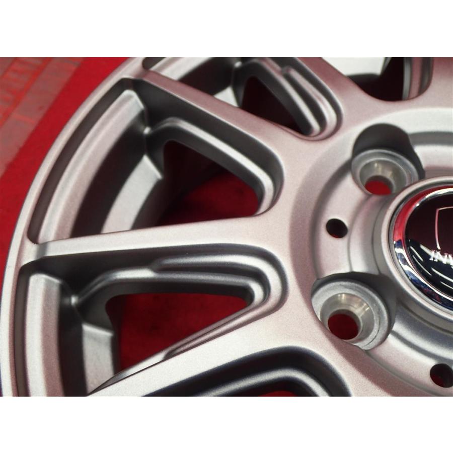 INVERNO 6ダブルスポーク マットシルバー ホイール 4本 ★ 4J-13 100 4穴 +43 ハブ67 ★ ワゴンR ムーヴ NBOX ek デイズ等へaa13の画像