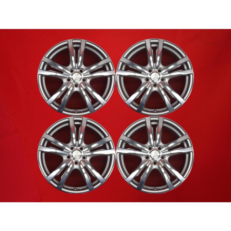 中古アルミ17X8.0 PCD100インプレッサ、フォレスター、XVなどに SUBARU スバル 純正オプション5本スポーク 中古ホイール 4本 7J 17