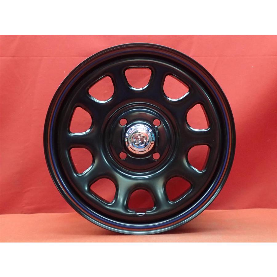 軽自動車全般タイヤホイール ☆ TTDスチール (RED&BLUEライン有) ホイール 4本 5J-14 PCD100