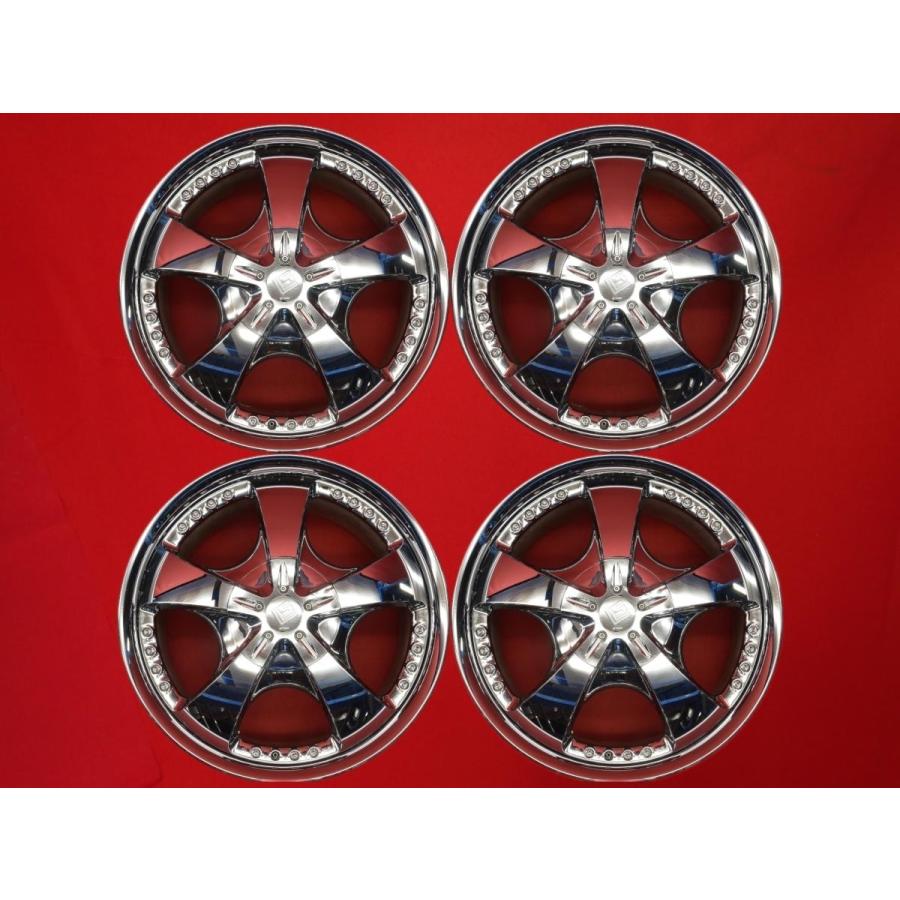フルクロームメッキ LS 105 中古ホイール 4本 9.5J 20インチ PCD150 5